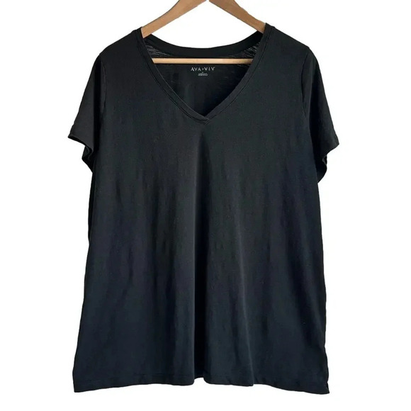 V-Neck Tee, black - Picture 1 of 2